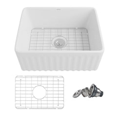 DeerValley DV-EU1K022 Farmhouse Kitchen Sinks 9" Deep Bowl Splash-Proof 3.5" Drain Compact