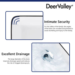 DeerValley Bath DeerValley DV-1V0002 Ally Black and White Ceramic Rectangular Vessel Bathroom Sink