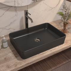 ALLY 15.75" Rectangular Vessel Bathroom Sink, Without Overflow With Multiple Colors