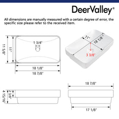 DeerValley DV-1V0047 Vessel Sinks Modern Semi-Recessed Durable Ceramic Easy Clean