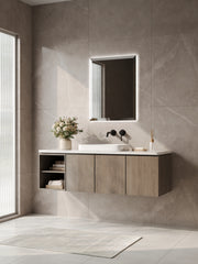 DeerValley DV-1V0047 Vessel Sinks Modern Semi-Recessed Durable Ceramic Easy Clean