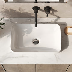 DeerValley DV-1V0047 Vessel Sinks Modern Semi-Recessed Durable Ceramic Easy Clean