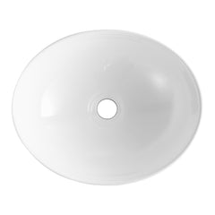 DeerValley Bath DeerValley DV-1V051 Horizon White Ceramic Glazed Oval Vessel Bathroom Sink Vessel sink