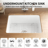 Deervalley DV-EU1K515 Undermount Kitchen Sinks Fireclay Quiet Drainage Design