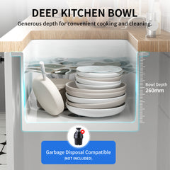 Deervalley DV-EU1K515 Undermount Kitchen Sinks Fireclay Quiet Drainage Design