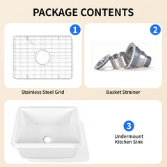 Deervalley DV-EU1K515 Undermount Kitchen Sinks Fireclay Quiet Drainage Design