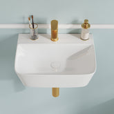 DeerValley DV-EU1WS0433 Wall Mounted Sink – Easy Clean & Durable with Wall/Counter Mount and Faucet Hole