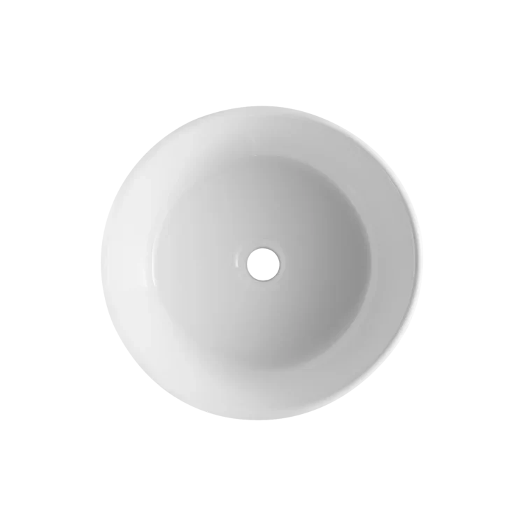 DeerValley Bath DeerValley DV-1V063 Symmetry White Ceramic Circular Vessel Bathroom Sink Vessel sink