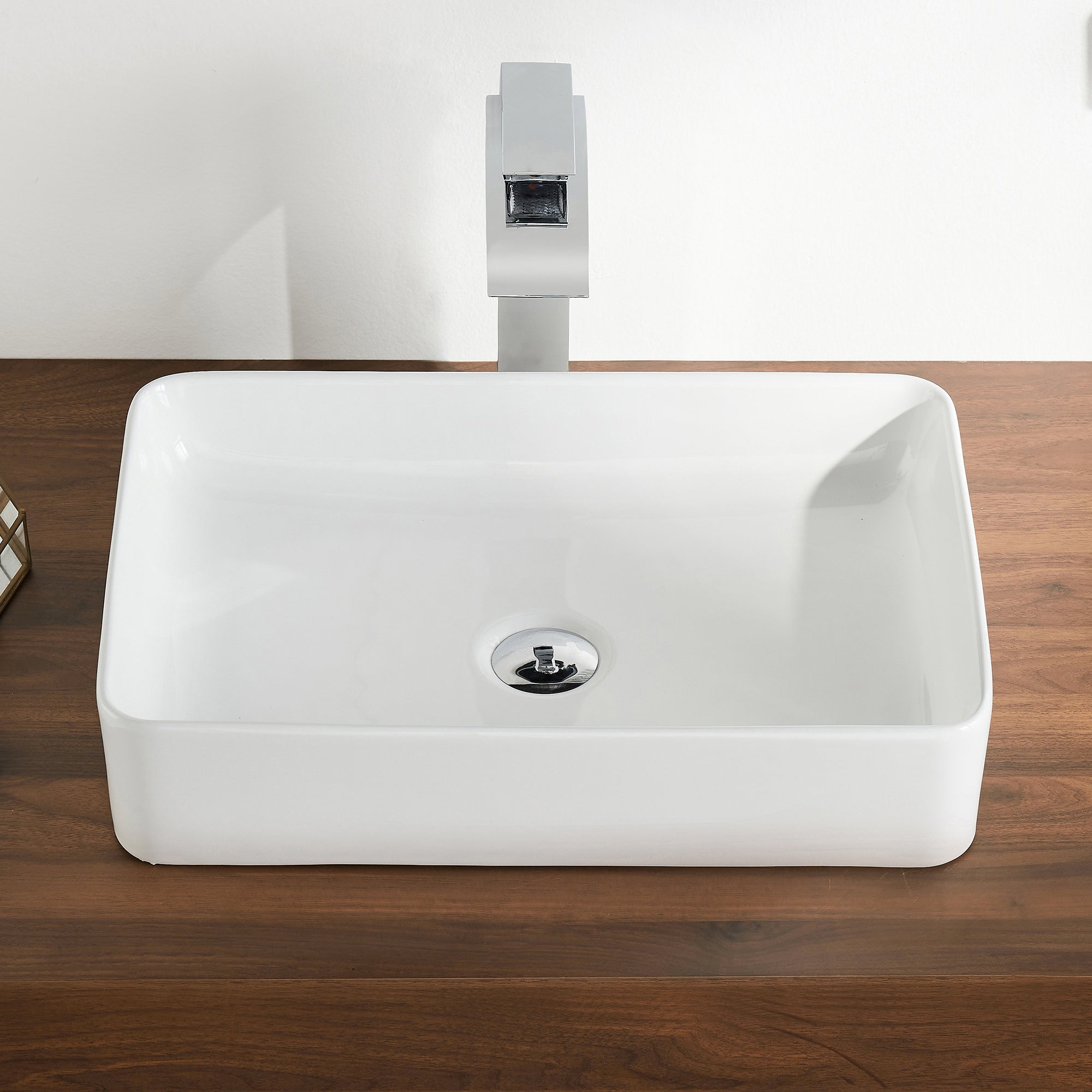 ALLY 15.75" Rectangular Vessel Bathroom Sink, Without Overflow With Multiple Colors