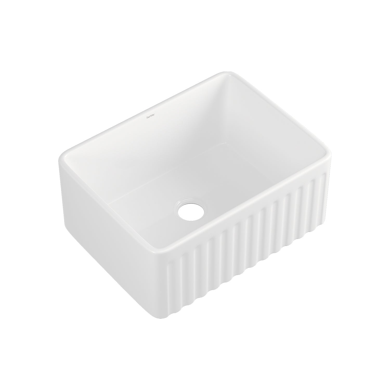 DeerValley DV-EU1K022 Farmhouse Kitchen Sinks 9" Deep Bowl Splash-Proof 3.5" Drain Compact