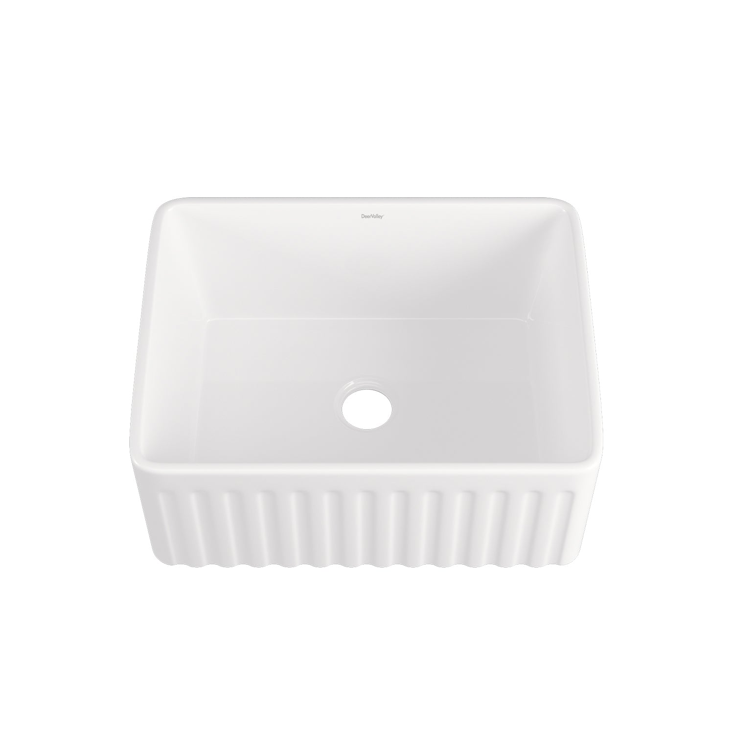DeerValley DV-EU1K022 Farmhouse Kitchen Sinks 9" Deep Bowl Splash-Proof 3.5" Drain Compact