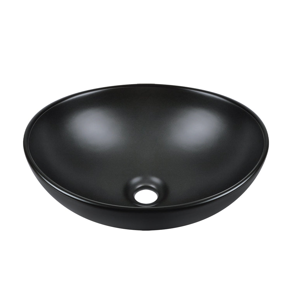DeerValley Bath DeerValley DV-1V0011 Horizon Black Ceramic Glazed Oval Vessel Bathroom Sink Vessel sink