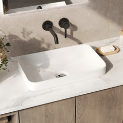 DeerValley DV-1V0047 Vessel Sinks Modern Semi-Recessed Durable Ceramic Easy Clean