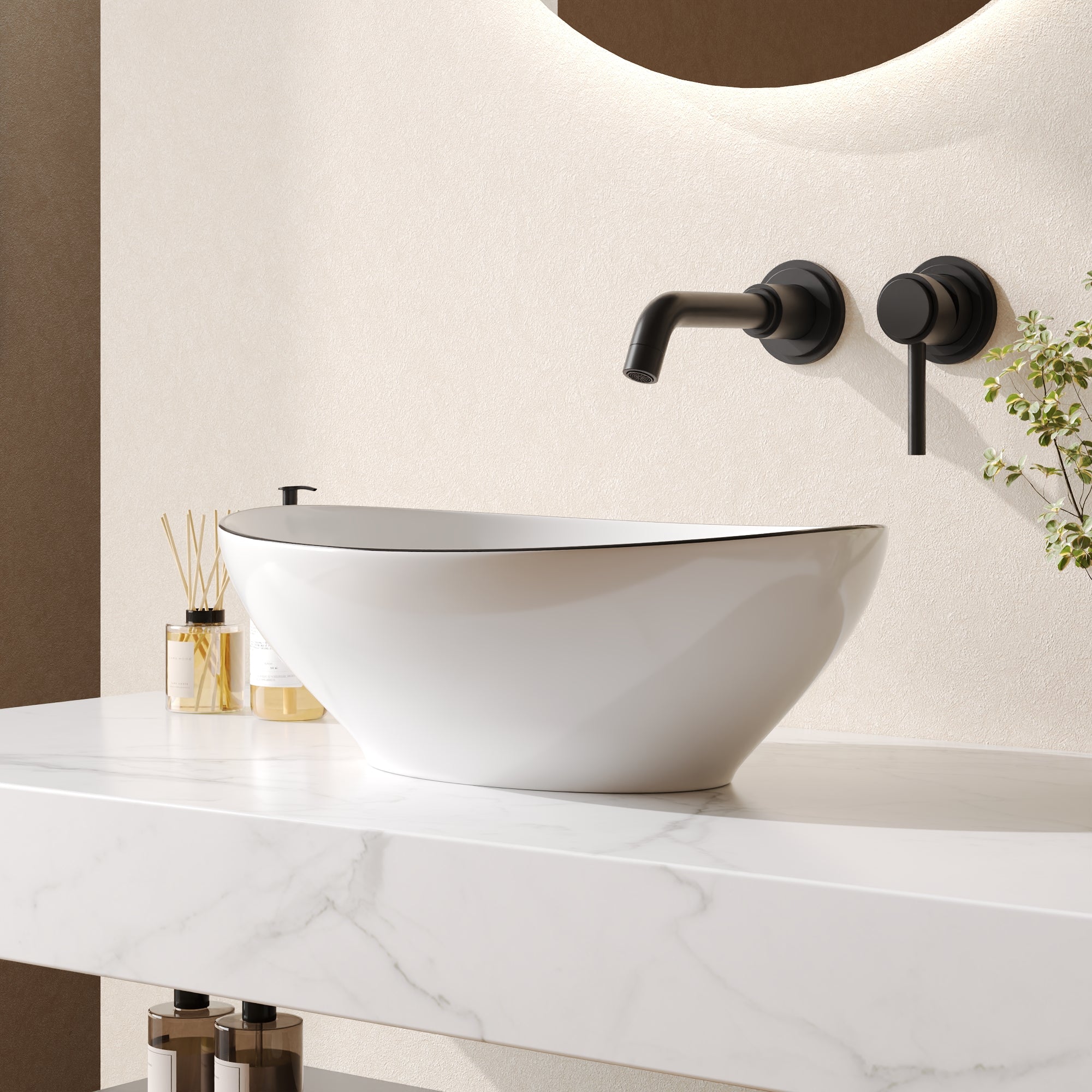 HORIZON Oval Vessel Bathroom Sink, Without Overflow With Multiple Colors