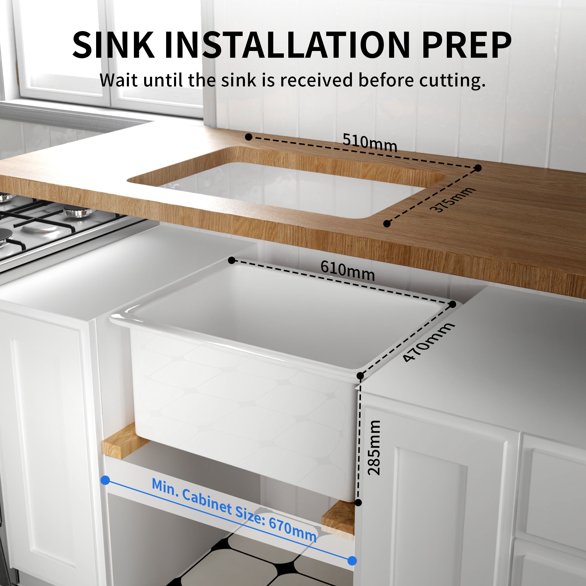 Deervalley DV-EU1K515  Undermount Kitchen Sinks Fireclay Quiet Drainage Design