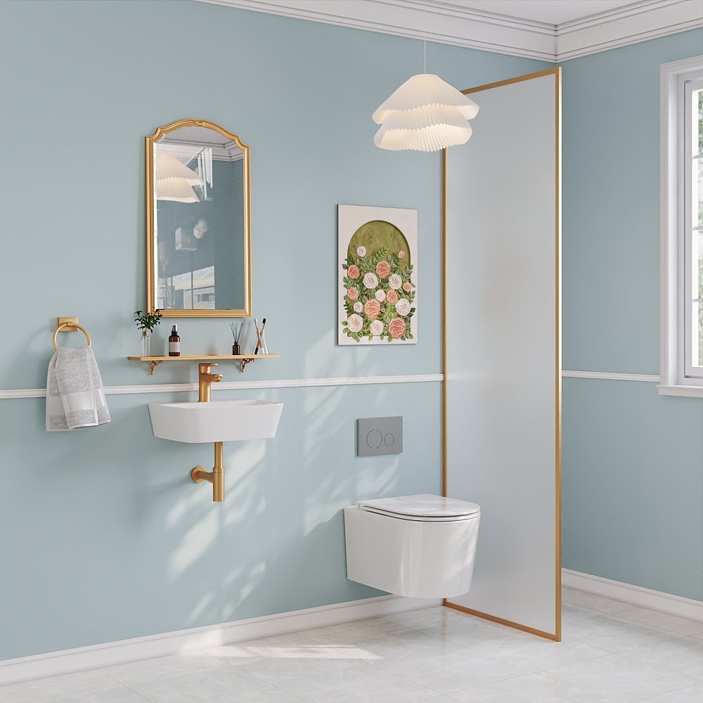 DeerValley DV-EU1WS0433 Wall Mounted Sink – Easy Clean & Durable with Wall/Counter Mount and Faucet Hole