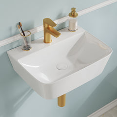 DeerValley DV-EU1WS0433 Wall Mounted Sink – Easy Clean & Durable with Wall/Counter Mount and Faucet Hole