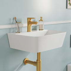 DeerValley DV-EU1WS0433 Wall Mounted Sink – Easy Clean & Durable with Wall/Counter Mount and Faucet Hole